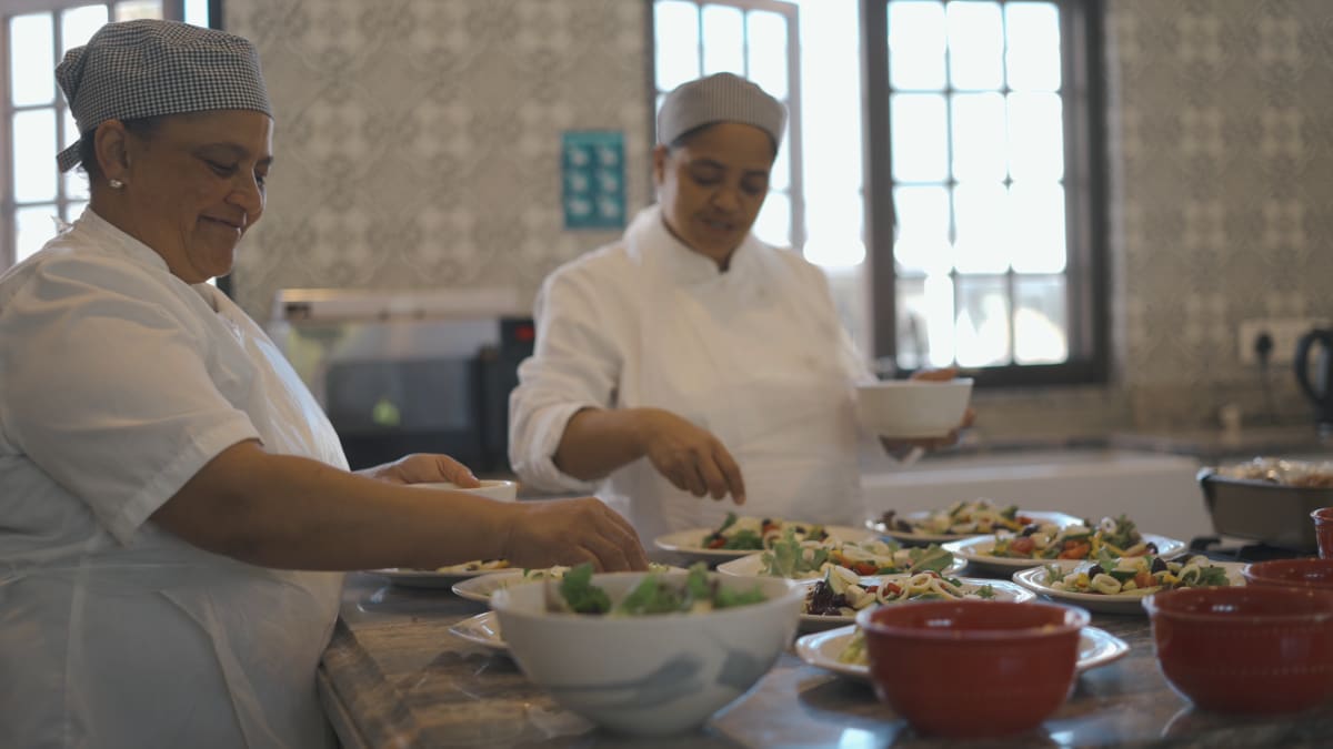 Chefs preparing fresh meals